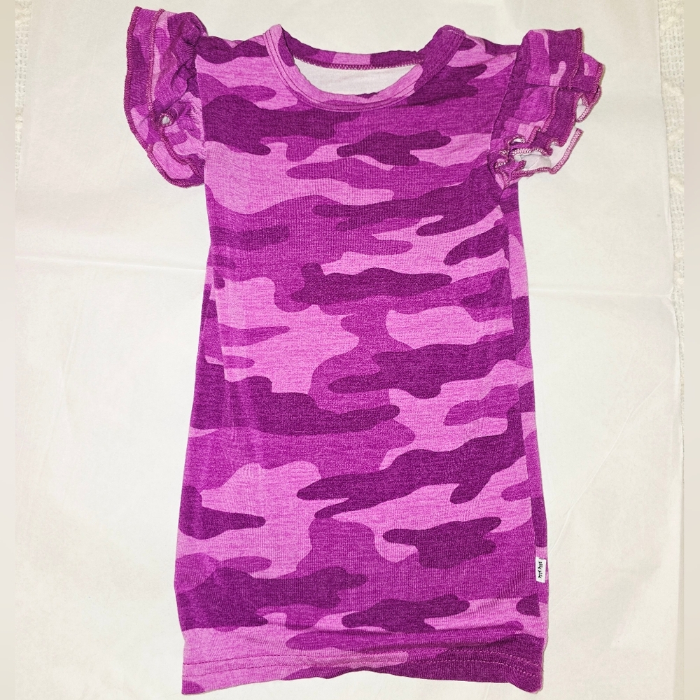 Little Sleepies Short Sleeve Girls Tee Purple Camo 12–18 Months